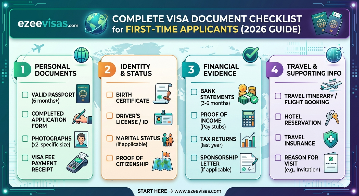 Complete Visa Document Checklist for First-Time Applicants (2026 Guide)