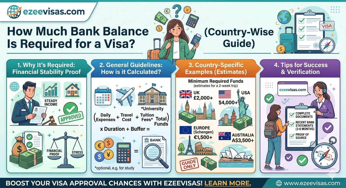 How Much Bank Balance Is Required for a Visa? (Country-Wise Guide)
